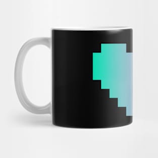 Minimalist Pixel Heart (Cyan and Pink) Mug